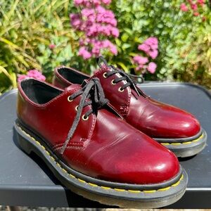 Burgundy Vegan Leather Oxford Dr Martens